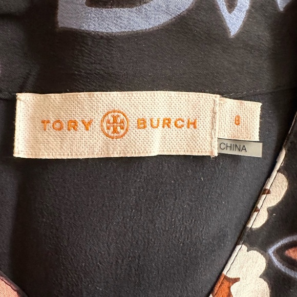 TORY BURCH Floral Jane Black Hopewell Bohemian Shirtdress - Picture 9 of 10